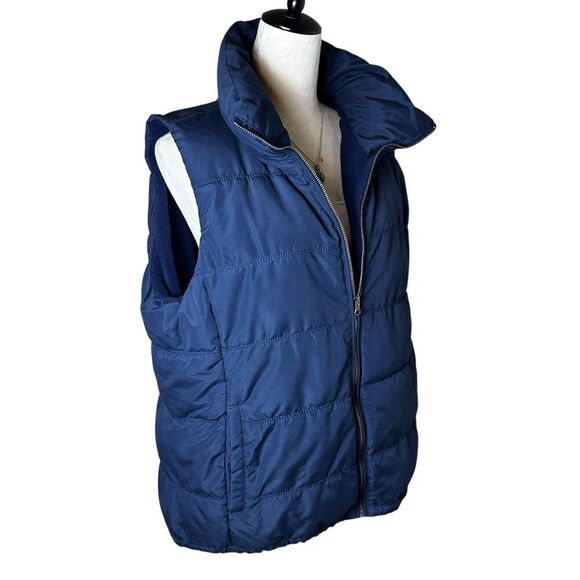 Old Navy Blue Fleece Puffer Vest XL | Cozy Quilted Winter Hiking Layer Gorpcore - Picture 2 of 8